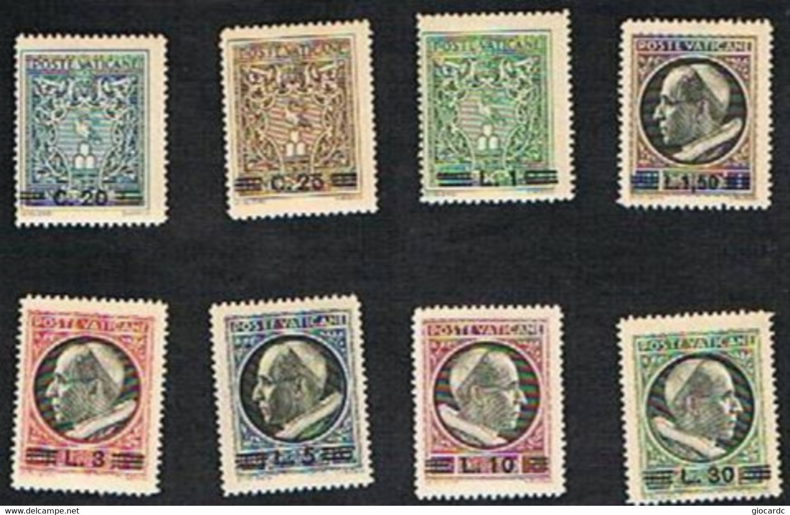 VATICANO - UNIF. 102.109  - 1945  NUOV TIRATURA DELLA SERIE "MEDAGLIONCINI" DEL 1945 SOVRASTAMPATI    - NUOVI (MINT)** - Nuevos