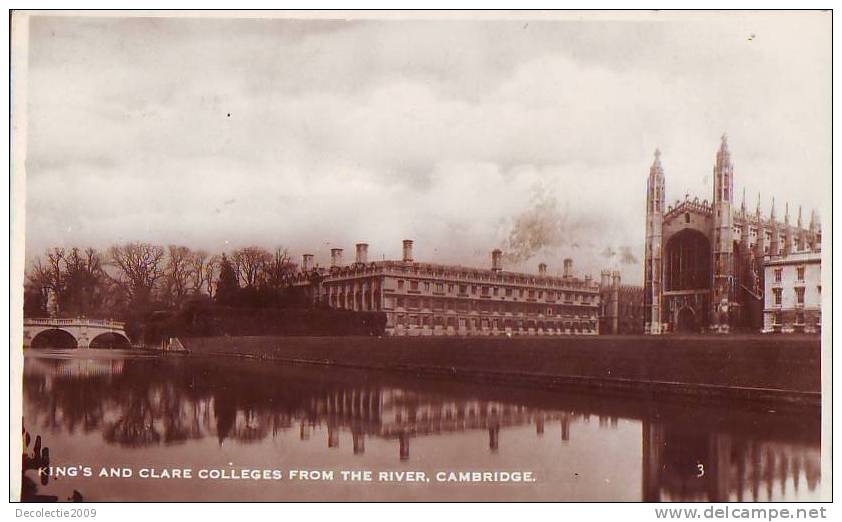 Z7145 England Cambridge King S And Clare Colleges Rom The River Used 1938 Perfect Shape - Cambridge