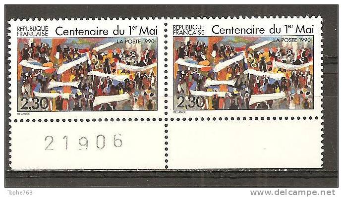 France 1990 YT N° 2644** Paire - Neufs