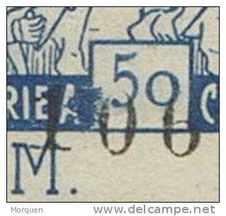 Refugiados AGRAMUNT 50 Pts. Guerra Civil. Variedad - Spanish Civil War Labels
