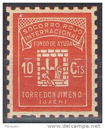 Socorro Rojo Internacional TORREDONJIMENO (Jaen) 10 Cts, Guerra Civil * - Vignette Della Guerra Civile