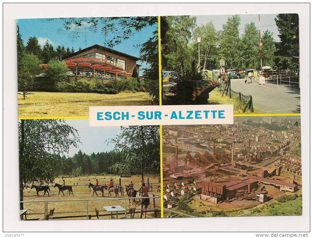 Esch-sur-Alzette (Luxembourg) : 4 Vues Dont Vue Aérienne Usine Haut Fourneaux Environ 1950 (animée); - Esch-Alzette