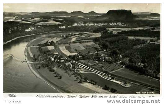 ELBSANDSTEINGEBIRGE . KURORT RATHEN. BLICK VON DER BASTEI GEGEN LILIENSTEIN - BELLE CARTE PHOTO - - Rathen