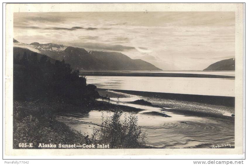 Rppc - ALASKA - COOK INLET - ALASKA SUNSET - ROBINSON PHOTO - 1956 - Sonstige & Ohne Zuordnung