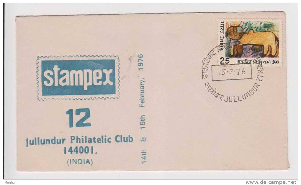 India 1976, Exhibition Cover Jullundur Philatelic Club, - Lettres & Documents