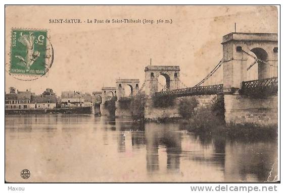 FRANCE / SAINT SATUR : Le Pont De Saint Thibault (CPA 1914) - Saint-Satur