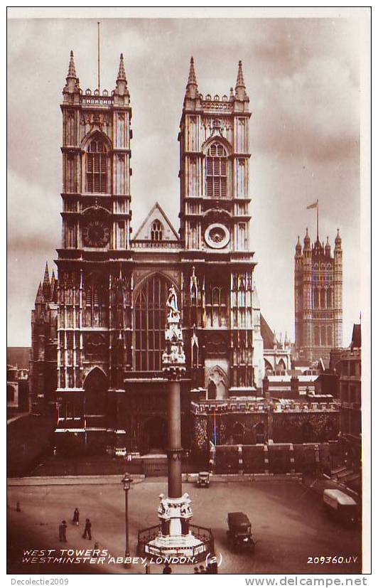 Z7161 England West Towers Westminster Abbey London Not Used Good Shape - Westminster Abbey