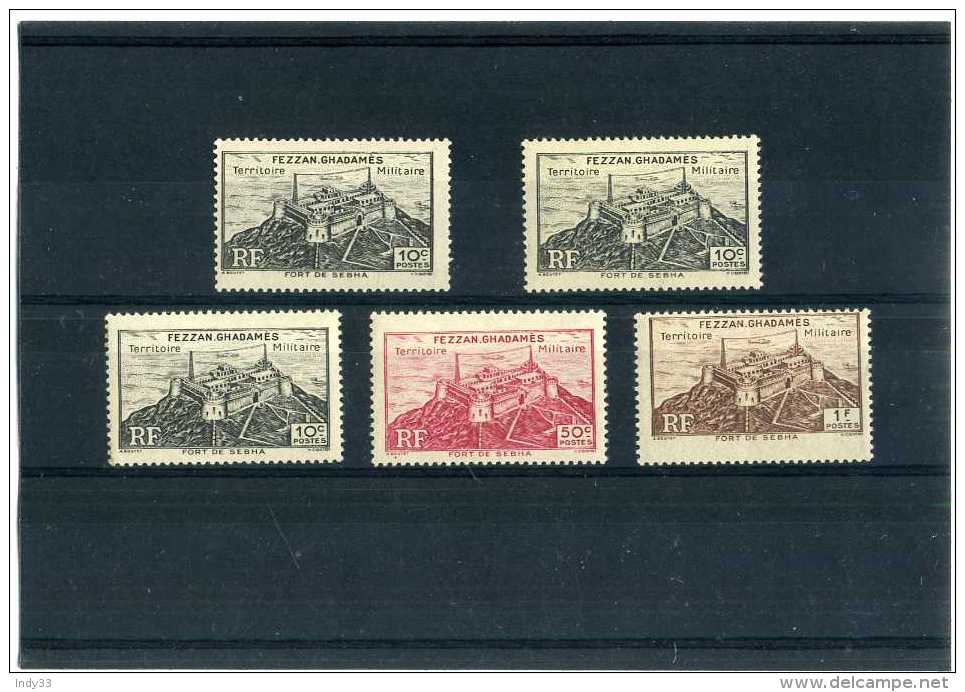 - FRANCE COLONIES . FEZZAN .  SUITE DE TIMBRES DE GHADAMES . - Neufs