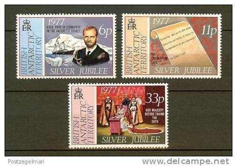 BRITISH ANTARCTICA 1977  MNH Stamps QEII Silverjubilee 68-70 - Royalties, Royals
