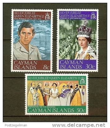 CAYMAN ISLANDS 1977  MNH Stamps QEII Silver Jubilee 380-382 - Royalties, Royals