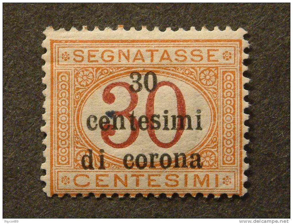 ITALIA Trento E Trieste -1919- "Segnatasse Sopr." C. 30 Su 30 MH* (descrizione) - Trento & Trieste