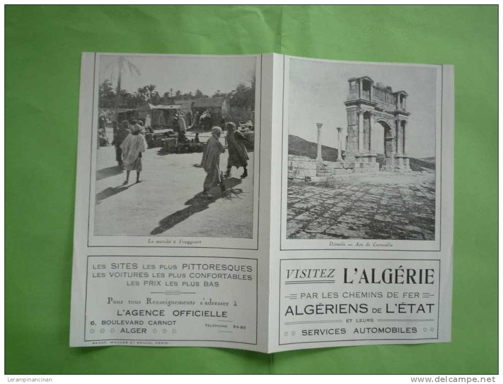 VISITEZ L'ALGERIE PAR LES CHEMINS DE FERS ALGERIENS DE L'ETAT ET LEURS SERVICES AUTOMOBILES - Werbung