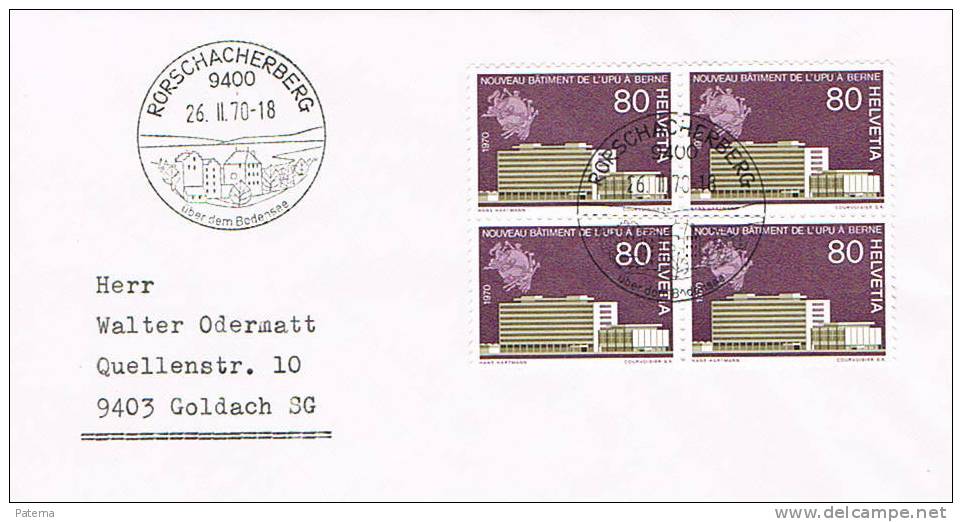 Carta, RORSCHACHERBERG 1970  (Suiza) , Cover, Lettre, Letter - Briefe U. Dokumente