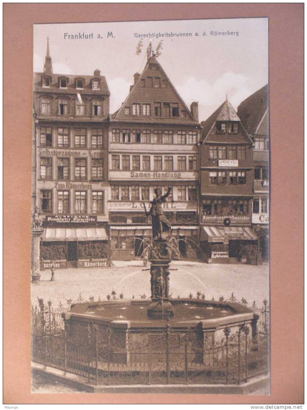 CPA - FRANKFURT -  GERECHTIGKEITSBRUNNEN - ROMERBERG - LEGER SEPIA - Frankfurt A. D. Oder