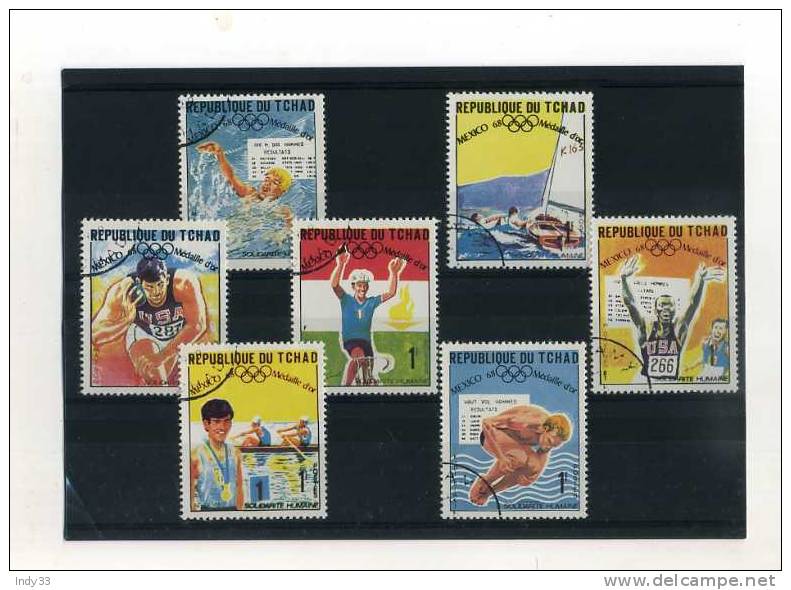 - REPUBLIQUE DU TCHAD  . SUITE DE TIMBRES SUR LES J.O. DE MEXICO 68 - Zomer 1968: Mexico-City