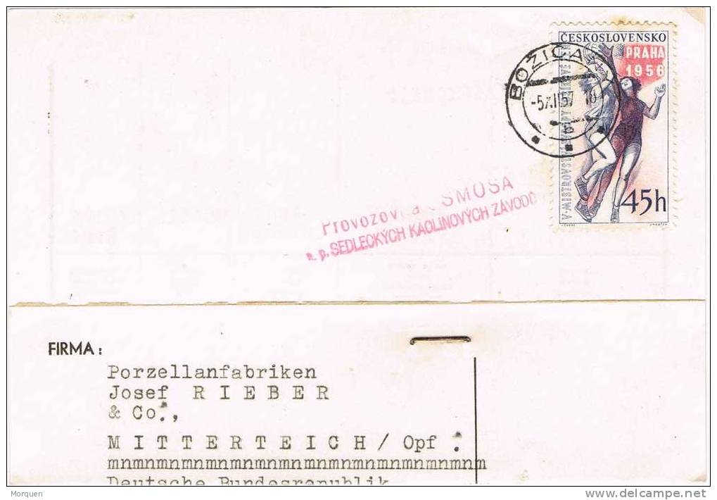 Tarjeta BOZICANY (Checoslovaquia) 1957 - Covers & Documents