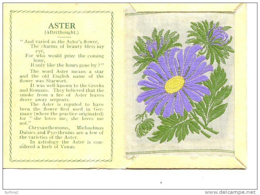 CIGARETTE CARDS - WIX - KENSITAS SILK FLOWERS - LARGE SIZE - ASTER 1934 - Other Brands