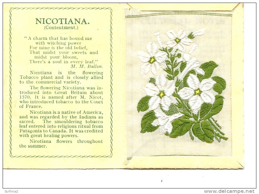 CIGARETTE CARDS - WIX - KENSITAS SILK FLOWERS - LARGE SIZE - NICOTIANA 1934 - Autres Marques