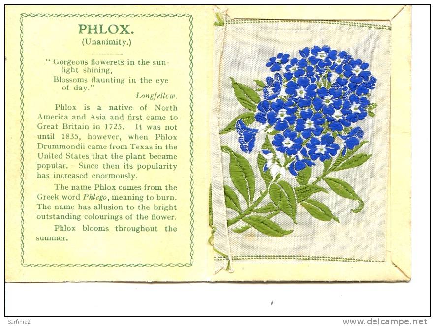 CIGARETTE CARDS - WIX - KENSITAS SILK FLOWERS - LARGE SIZE - PHLOX 1934 - Other Brands