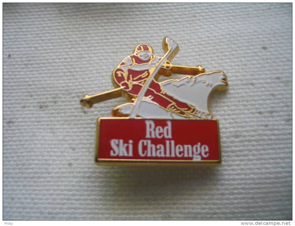 Pin's SKI  ARTHUS BERTRAND  Red Ski Challenge - Winter Sports