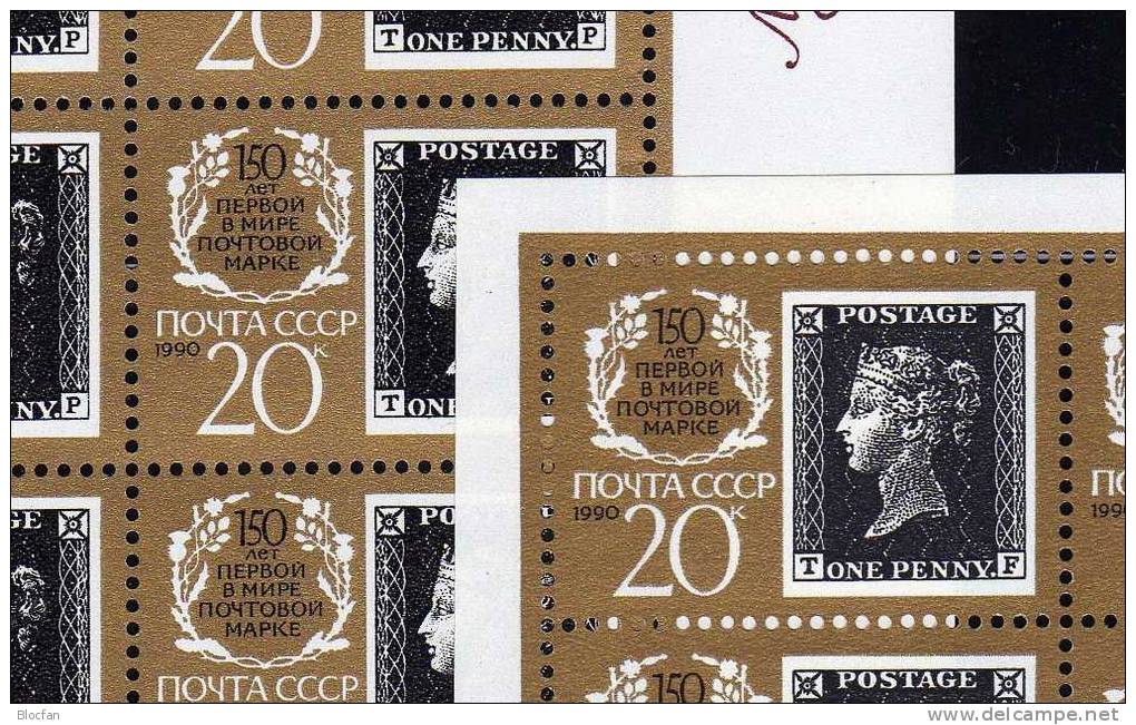 Rarität 150 Jahre Briefmarken SU Kleinbogen 6067 I Plus II ** 30€ Black Penny Von GB - Sammlungen