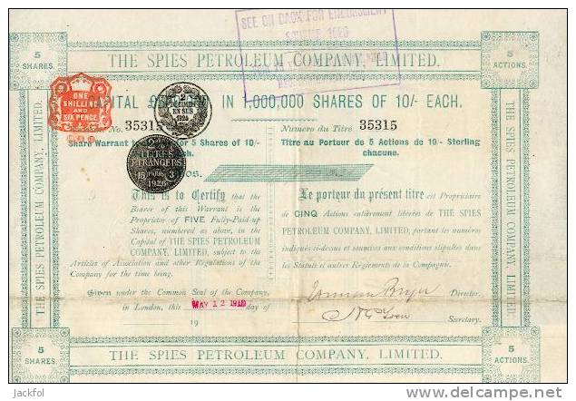 The Spies Petroleum Company Limited - 1910 - Pétrole