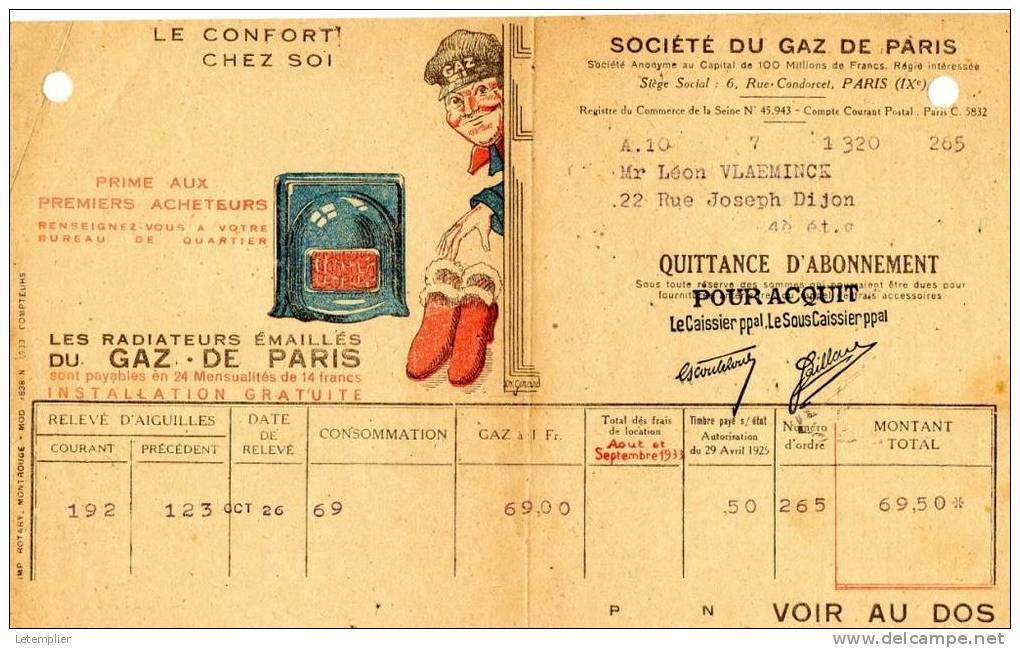 Compagnie Du Gaz De Paris - Elektrizität & Gas