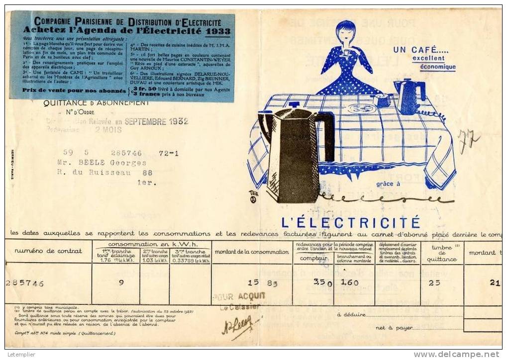 C.P.D.E 1932 - Electricité & Gaz