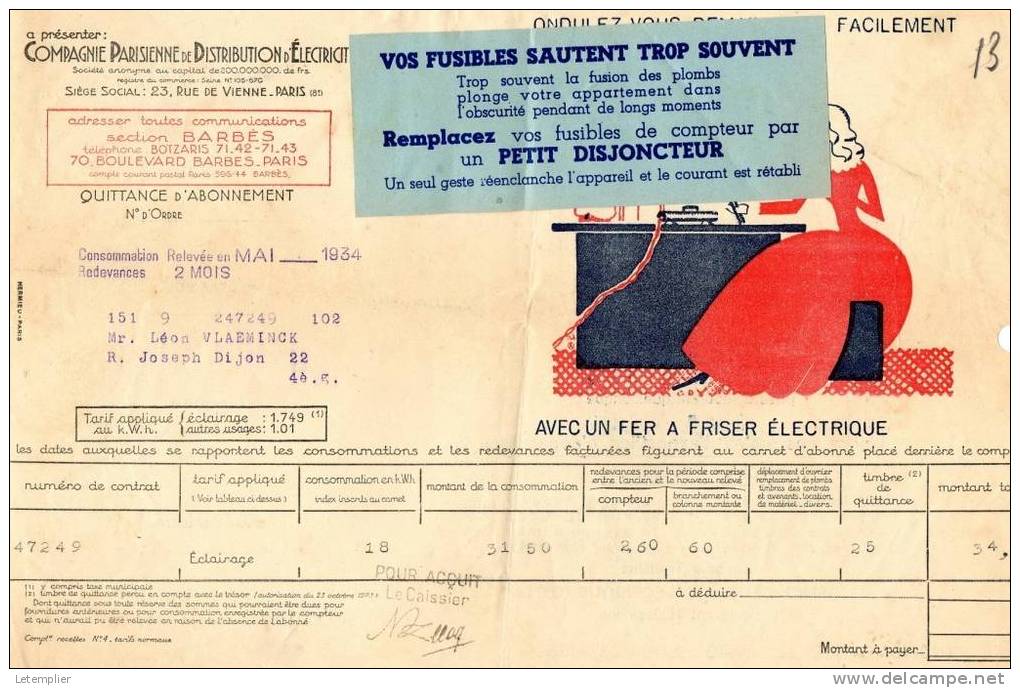 C.P.D.E 1934 - Electricity & Gas