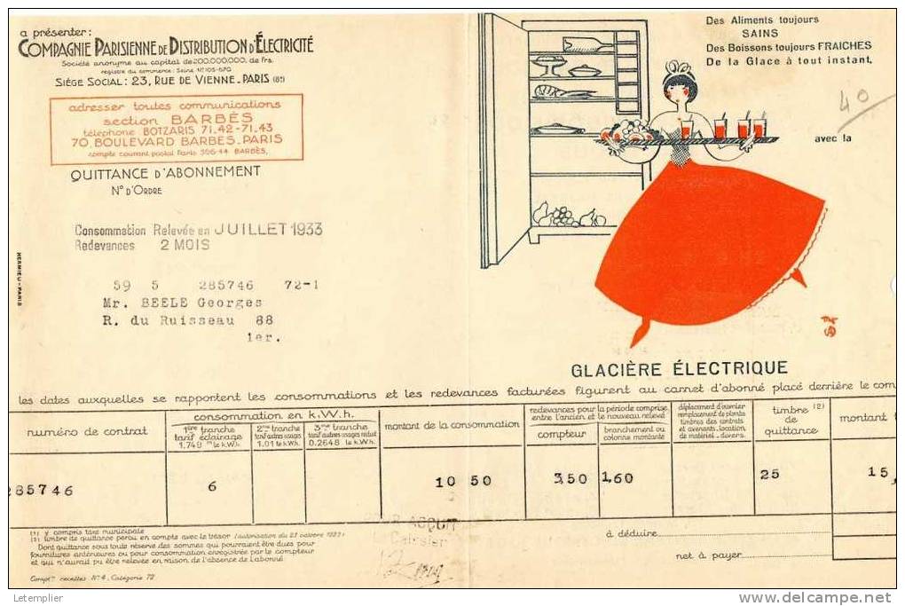 C.P.D.E 1933 - Electricité & Gaz