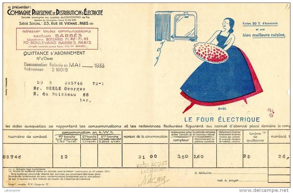 C.P.D.E 1933 - Elektriciteit En Gas