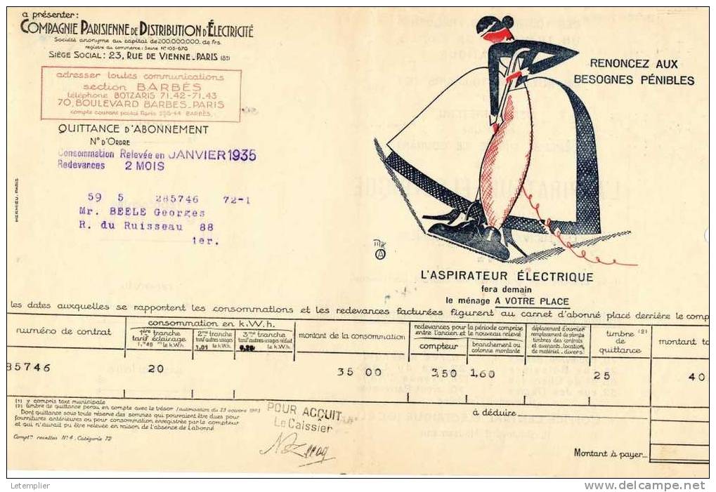 C.P.D.E 1935 - Electricité & Gaz