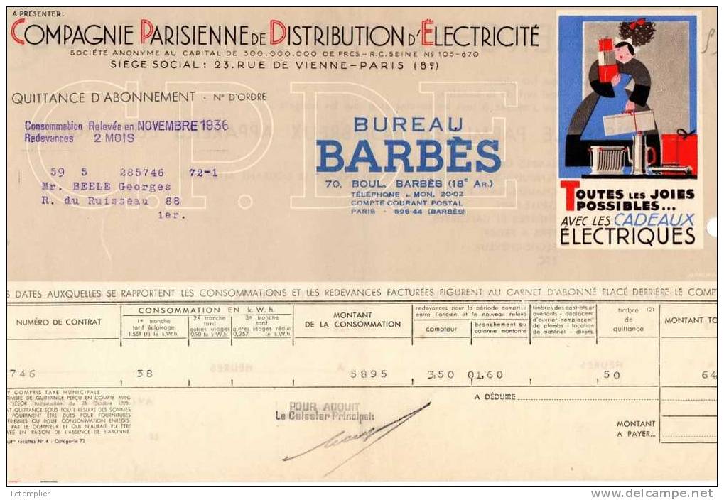 C.P.D.E 1936 - Elektriciteit En Gas