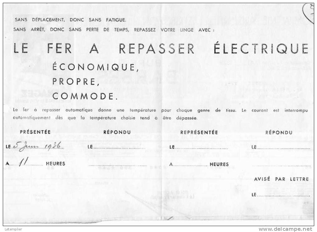 C.P.D.E 1936 - Electricité & Gaz