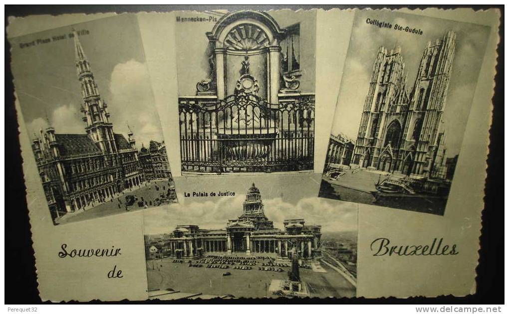 Souvenir De BRUXELLES.Multivues.Cpsm,voyagé,be - Mehransichten, Panoramakarten