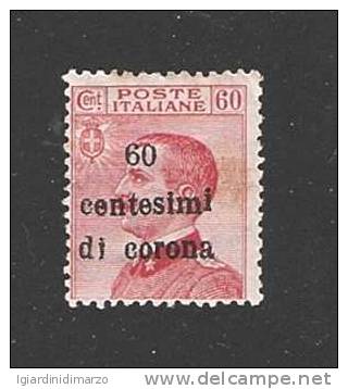 ITALIA - VENEZIA GIULIA - 1919: Emissioni Generali - Valore Nuovo Con T.l.da 60 C.soprastampato 60 C. Di Corona-in B.c. - Venezia Giuliana