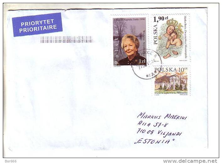 GOOD POLAND Postal Cover To ESTONIA 2010 - Good Stamped: Nobla ; Belief - Covers & Documents