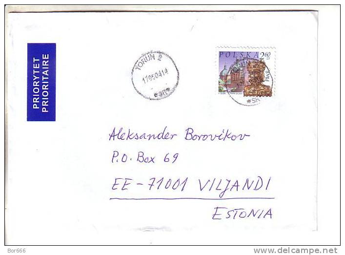 GOOD POLAND Postal Cover To ESTONIA 2004 - Good Stamped: Architecture - Brieven En Documenten