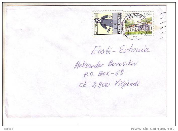 GOOD POLAND Postal Cover To ESTONIA 2001 - Good Stamped: Architecture ; Zodiac - Brieven En Documenten