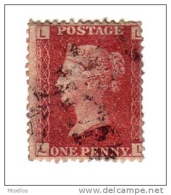 1858-64 Nº 26 Rojo 1p Plancha 74 LLLL Dorso Trazas Desgaste. - Used Stamps