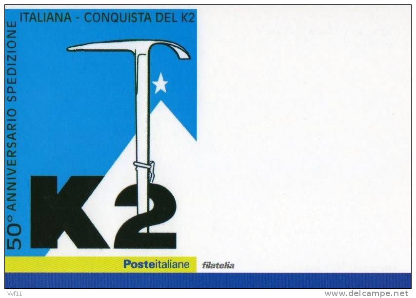 ITALIA CARTOLINA COMMEMORATIVA NUOVA 50 CONQUISTA K2 - Variedades Y Curiosidades