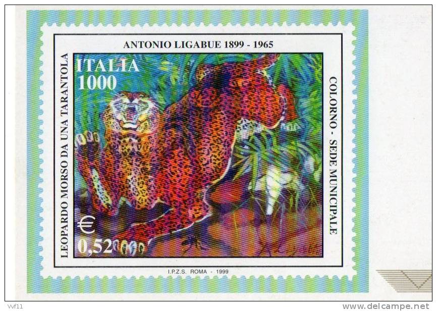 ITALIA CARTOLINA COMMEMORATIVA NUOVA 1999 LIGABUE - Varietà E Curiosità
