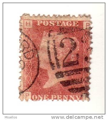 1858-64 Nº 26 Rojo 1p. Plancha 134  HPPH - Used Stamps