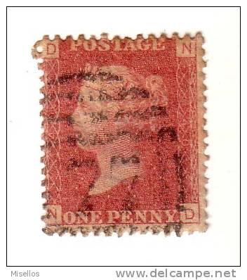 1858-64 Nº 26 Rojo 1p. Plancha 140  DNND - Oblitérés