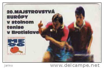 Slovaquie, Chip Card Nr. 4/96, 20th European Table Tennis Championatships-Bratislava, Tirage 30 000 - Slowakije