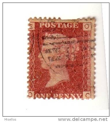 1858-64 Nº 26 Rojo 1p. Plancha 145 COOC Def. Dientes  . - Used Stamps