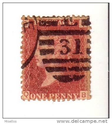 1858-64 Nº 26 Rojo 1p. Plancha 166 BQQB - Used Stamps