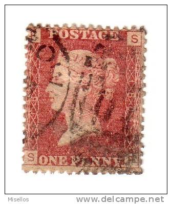 1858-64 Nº 26 Rojo 1p. Plancha 180  FSSF . - Oblitérés