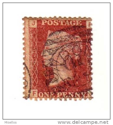 1858-64 Nº 26 Rojo 1p. Plancha 188 JFFJ .dorso Escritura Lapiz Tinta . - Usados