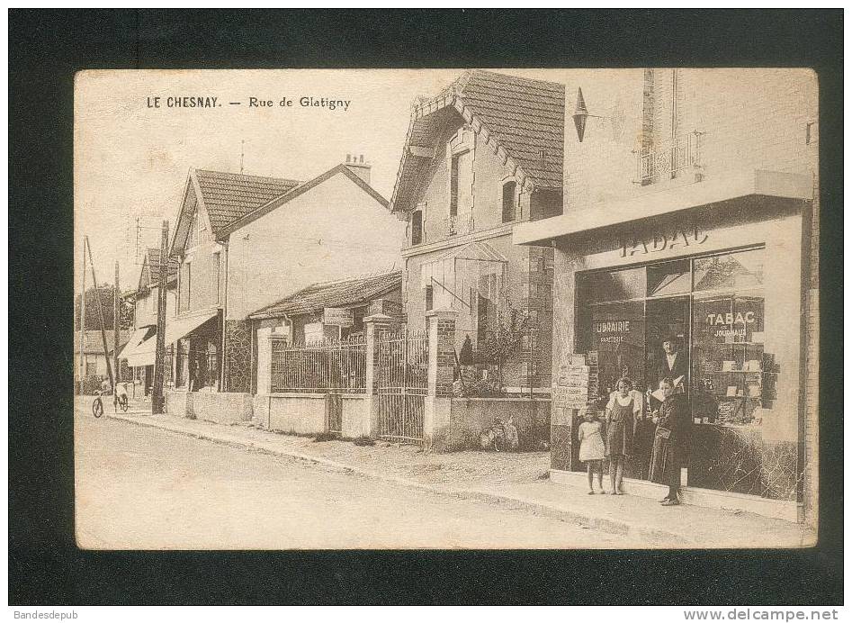 Le Chesnay ( Yvelines 78) - Rue De Glatigny ( Animée Tabac Librairie Pasteur éditeur De La Carte En L'état) - Le Chesnay